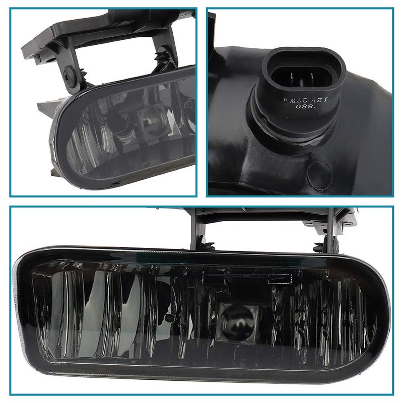 IRONTEK Fog Lights Smoke Lens 1 Pair Driving Fog Lamps Assembly Fits for Chevrolet 99-02 Silverado 1500 2500, 00-02 Silverado 3500, 00-06 Suburban, 00-06 Tahoe Exclude Z71 - Image 4